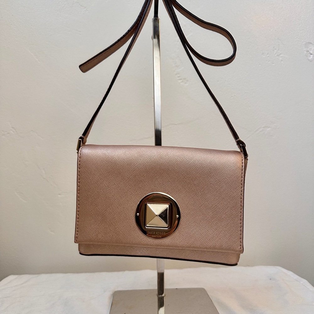 Kate Spade Metallic Leather Twist Lock Crossbody